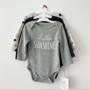 Cloud Island ☁️ NWT 3-pack neutral bodysuits